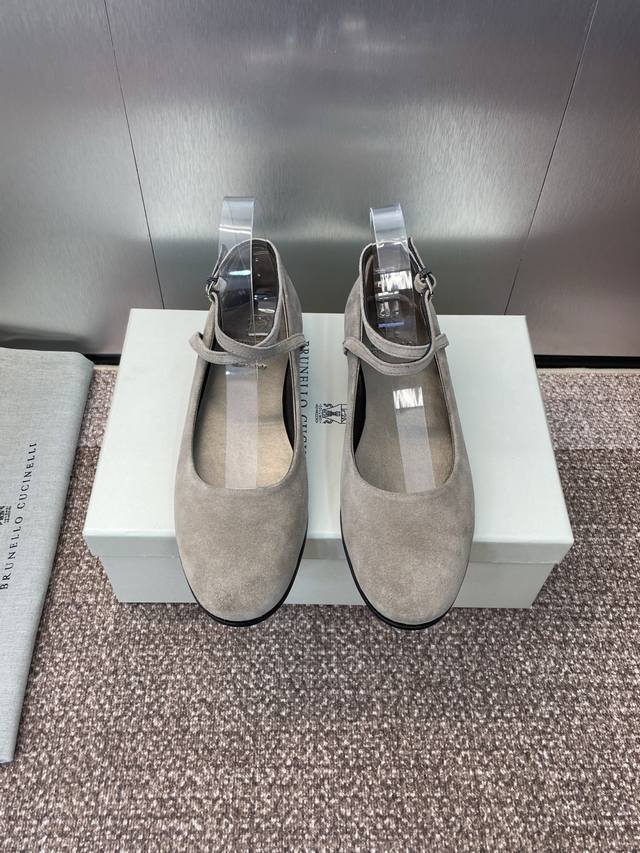 Brunello Cucineli 2025 Autumn/Winter New Ballerinas BC Flat Round Toe Strappy Si