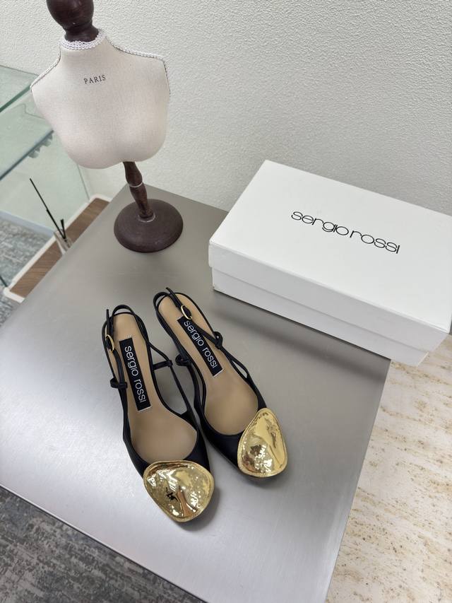 Sergio Rossi mid-heel with a gold buckle. DDD. Sr. Diani's latest collection. DD