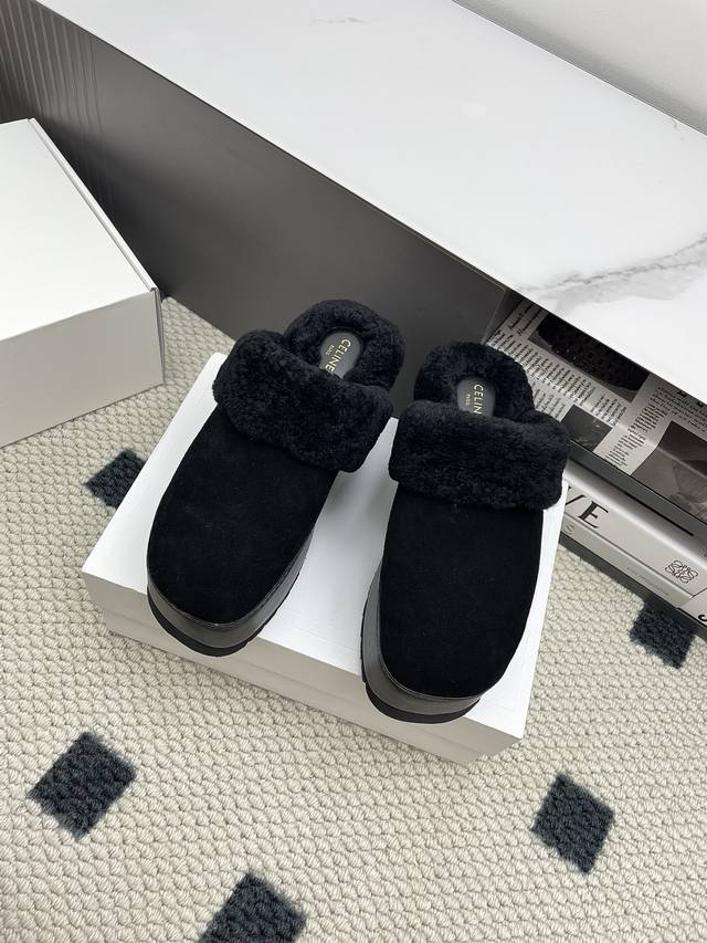 Celine 25Wf New Fall/Winter Thick-Sole Furry Half-Slides These shoes are the per