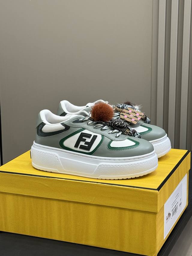 Top-of-the-line Fendi Match Platform sneakers. Leap into the city, loaded with w