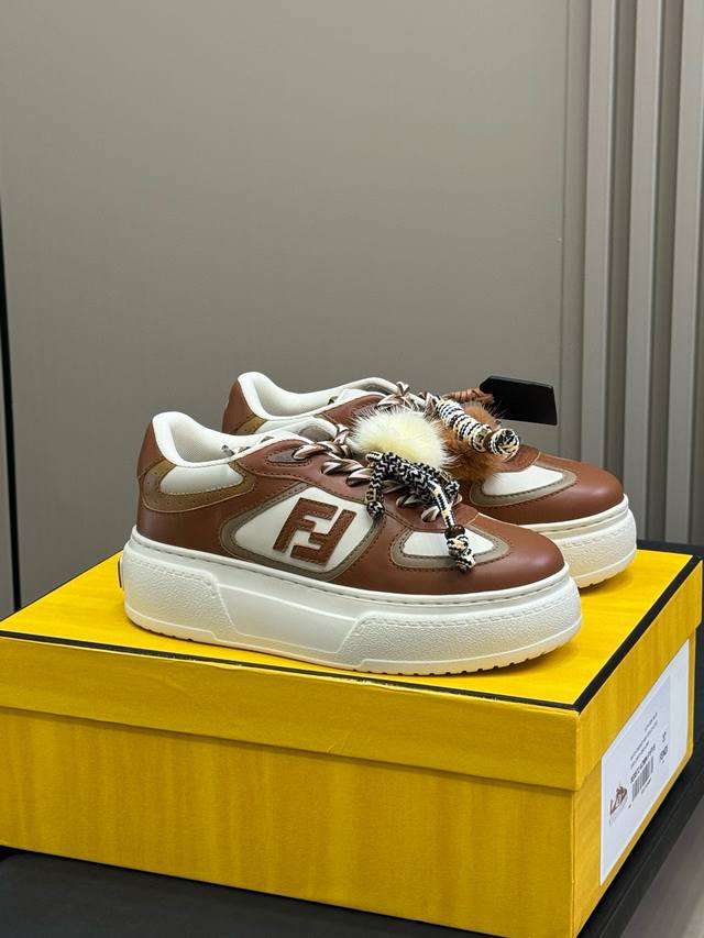 Fendi thick-soled Match series couple's casual sneakers Original purchased, deve