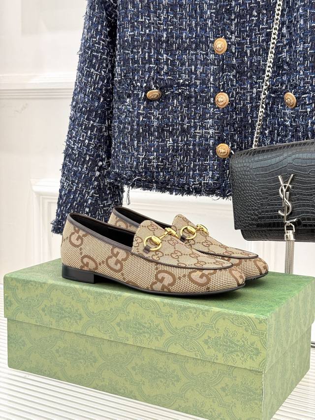 Factory Price: Gucci Classic Monogram Horsebit Flat Loafers. The iconic GG mono