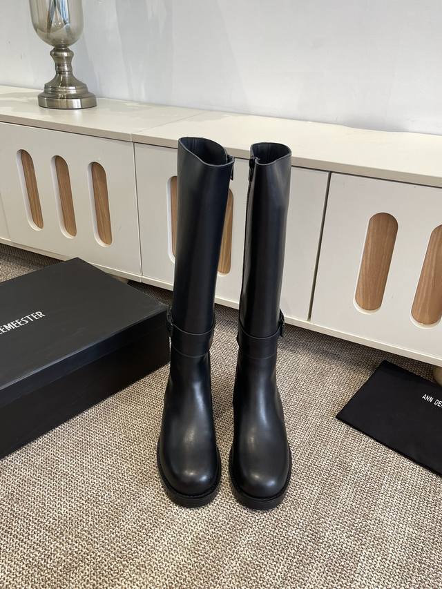 Rubber-soled 620 genuine leather sole three-way boots, long or short. Ann Demeu