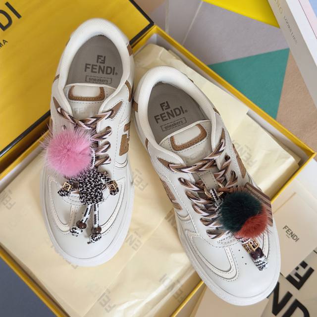 Top-of-the-line version: Women's Fendi Match platform toy sneakers. Original, de