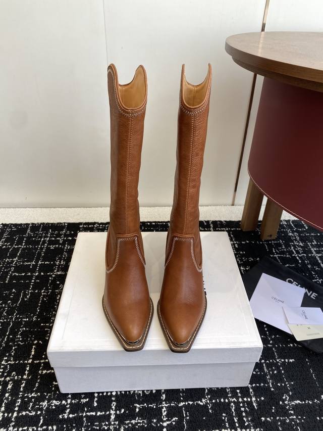 Shopping-grade suede 640 cowhide Celine 25Ss new autumn and winter retro thick-h