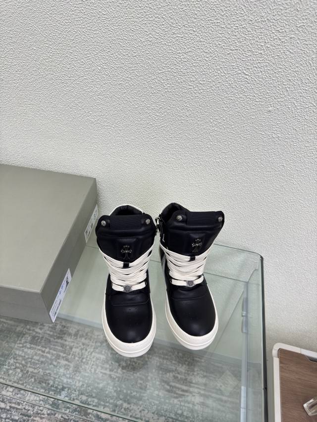 Rock Owens Chrome Hearts co-branded couple's model Black With the theme of Phleg