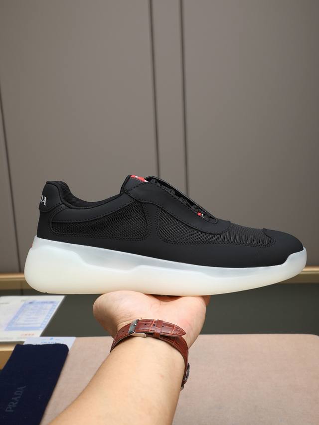 p Prada sneakers! Low-top lace-up sneakers with a stylish and generous design. M