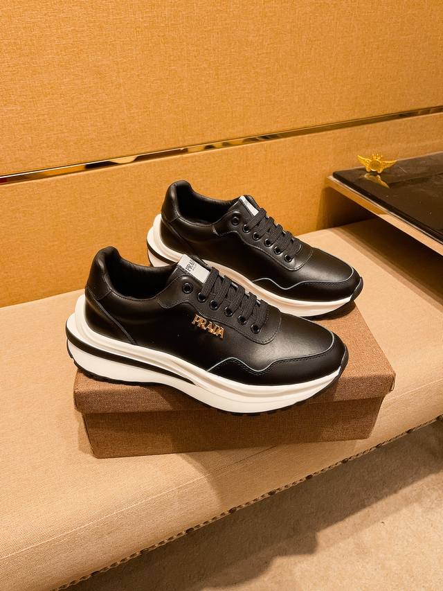 Factory p-batch Prada men's shoes, a 1:1 replica of the high-end brand's offici