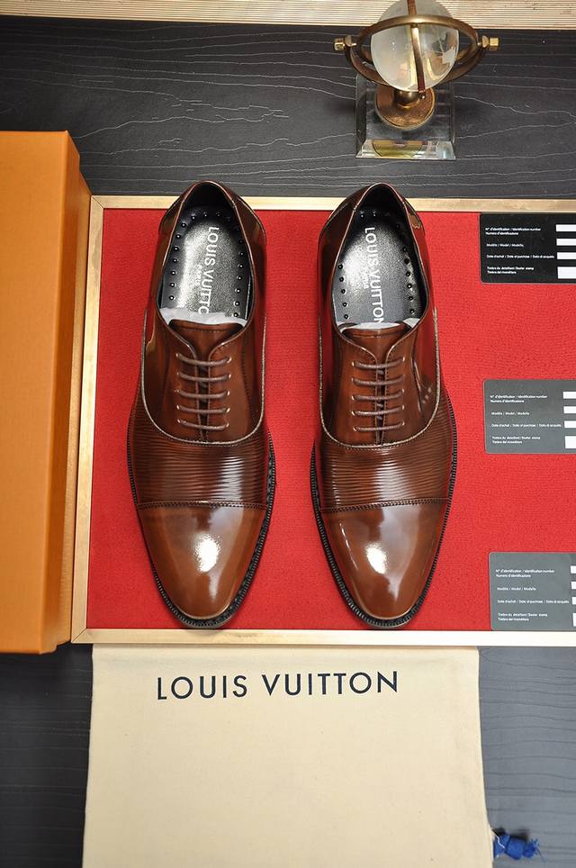 Factory price p Louis Vuitton sheepskin lining new cowhide LV formal shoes coun