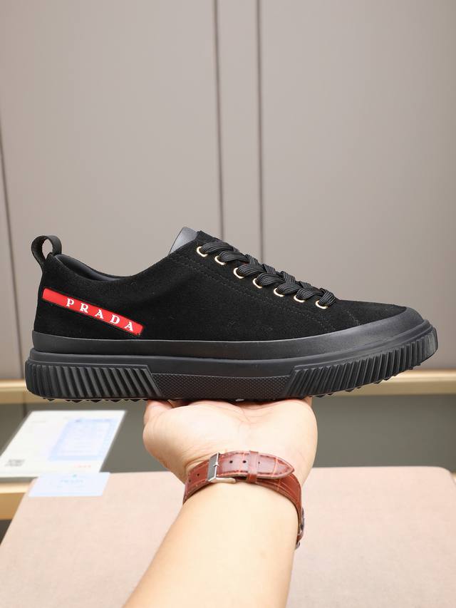 p Prada's new men's casual shoes. These versatile and casual shoes are crafted f