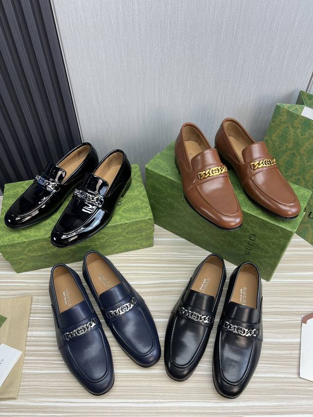 Factory price adjustment for men's sports shoes, original single Gucci. G's hor