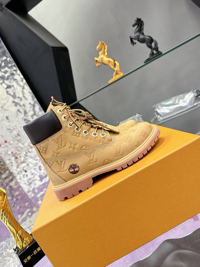 Lv X Timberland Timberland collaboration: Monogram-embossed waterproof nubuck bo