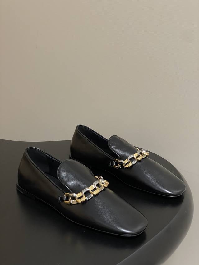 Flat - Top Quality 25Ss Early Fall New Jil Sander Two-Tone Knotted Chain Loafers