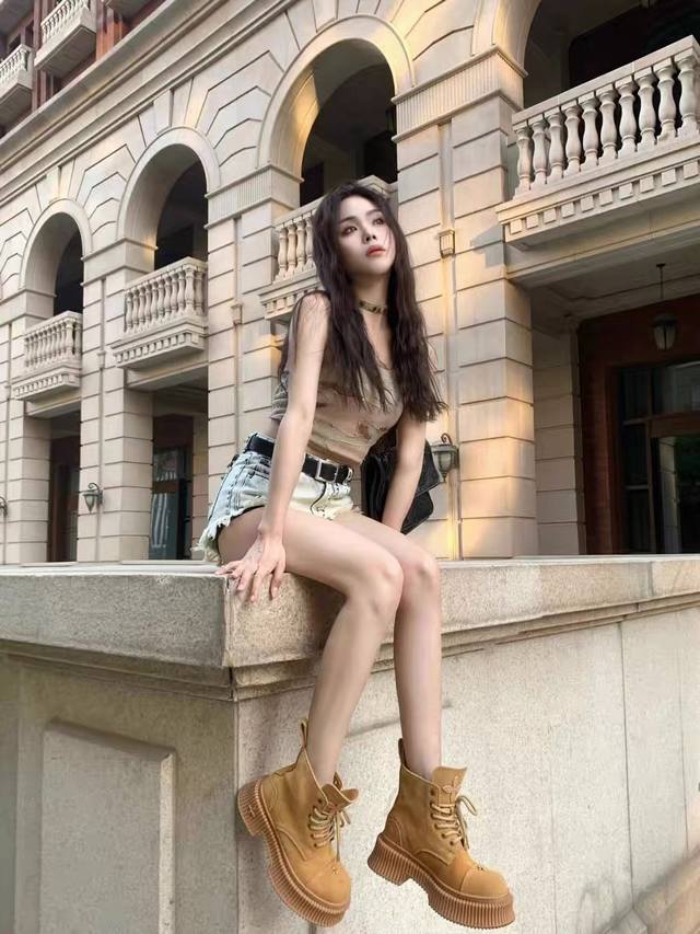 Smfk New style Martin boots by internet celebrity Wu Xuanyi, 4-inch short boots,