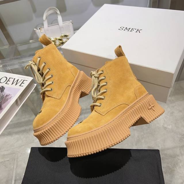 Smfk New style Martin boots by internet celebrity Wu Xuanyi, 4-inch short boots,