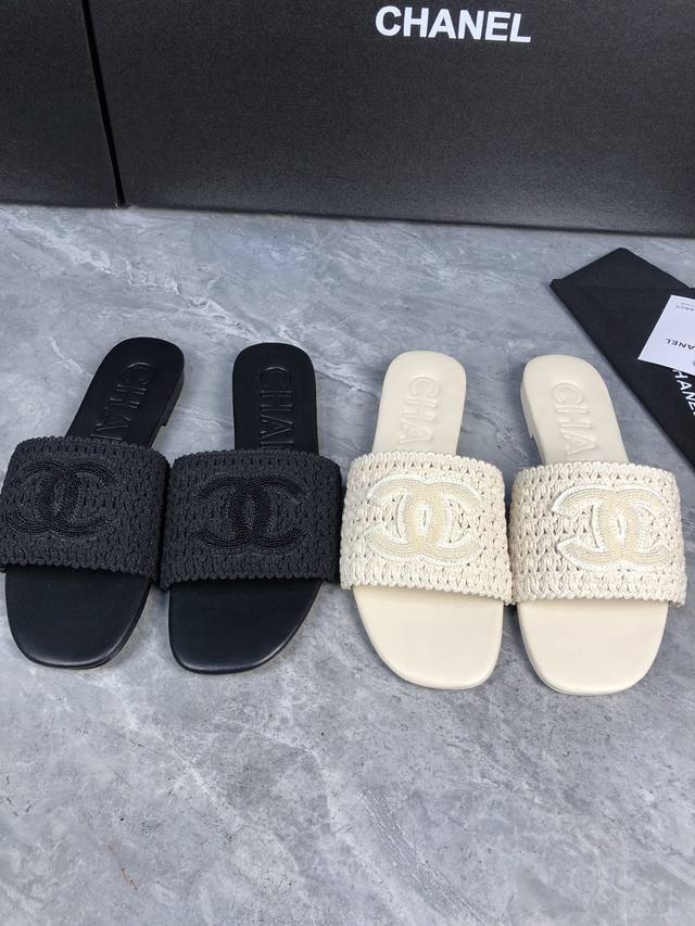 chanel early spring hot-selling woven sandals Material: original woven Lining: o