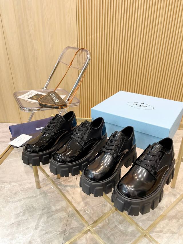 Factory Price: pp: Prada's new black open-edge calfskin leather + cowhide pads