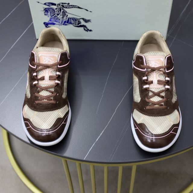 Factory price pp: Burberry Burberry couple's new plaid knitted Neptune sneakers
