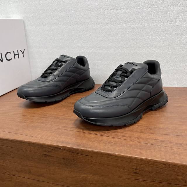 Givenchy's new men's leather cushioned platform sneakers. These shoes feature a Givenchy's new men's leather cushioned platform sneakers. These shoes feature a