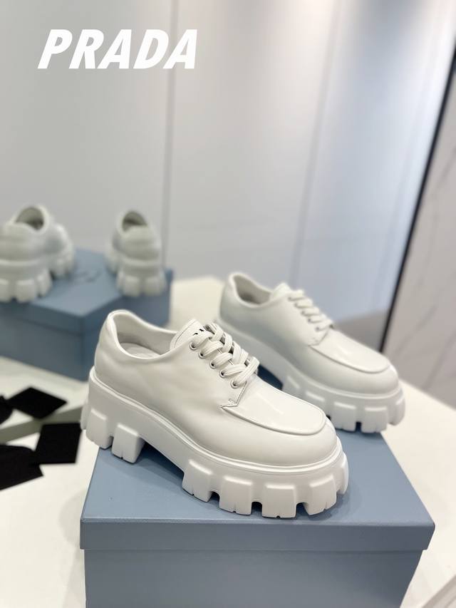 Factory price top version Prada classic wheel thick sole + classic loafer upper