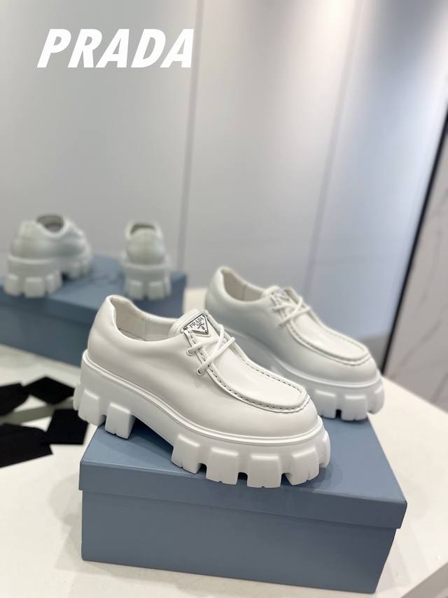 Factory price top version Prada classic wheel thick sole + classic loafer upper