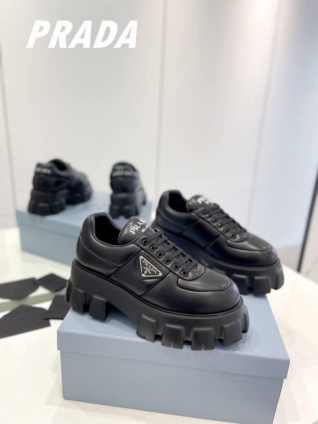 Factory price top version Prada classic wheel thick sole + classic loafer upper