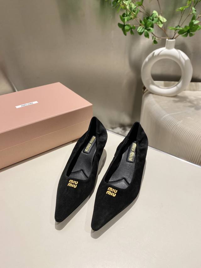 Factory Miu Miu catwalk style 2025 spring and summer new high-heeled shoes The i