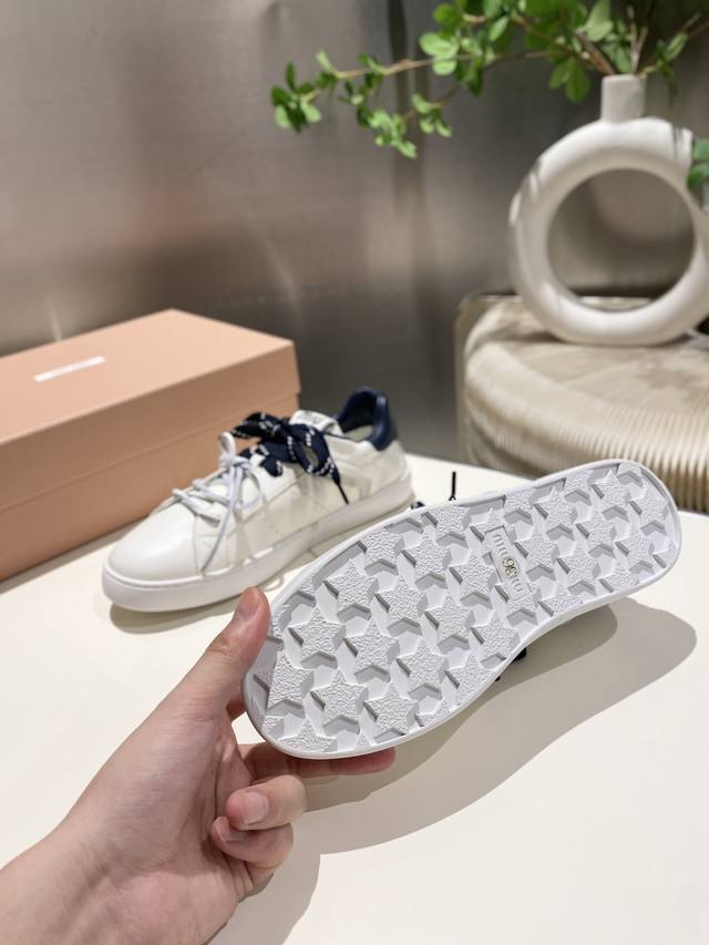 Factory-ready, full-size Miu Miu 2025 Spring/Summer new white casual shoes are