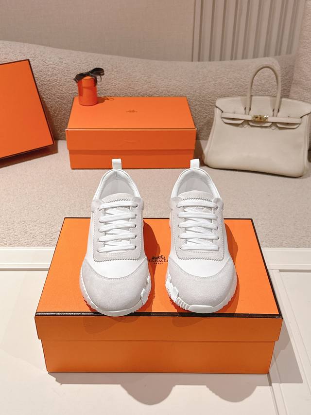Actual price: Hermes Hermes H classic couple's casual sports shoes, couple's cas