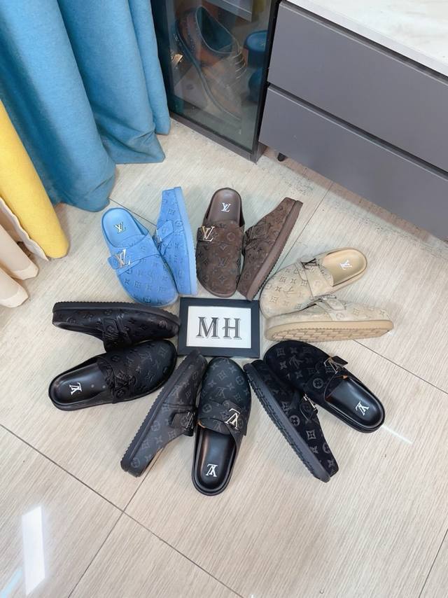 Factory Price: p Lv Easy 2025 new men's casual sandals, crafted from suede leat