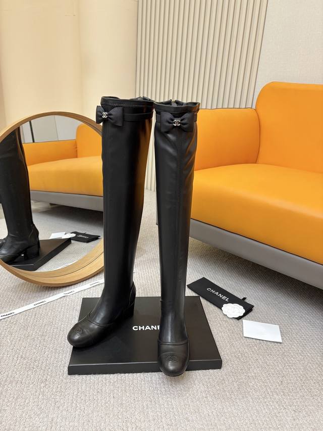 Factory Price Women's Shoes Original Chanel Classic Block Heel Zipper Ankle Boo