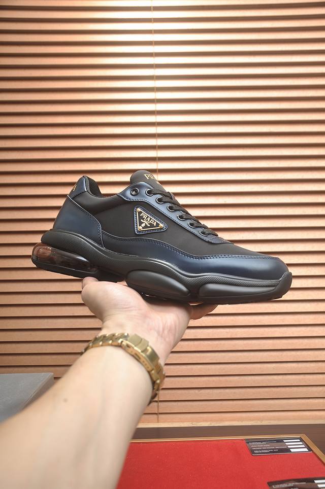 Factory price p prada Prada men's shoes counter hot style, official website syn