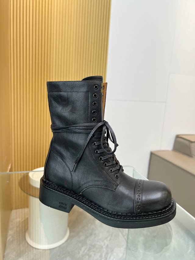 Miumiu's 2025 celebrity-inspired runway-ready vintage-inspired motorcycle boots