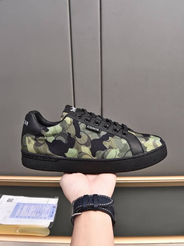 p 2025 Spring Coach exclusive new men's low-top casual lace-up sneakers, a styli p 2025 Spring Coach exclusive new men's low-top casual lace-up sneakers, a styli