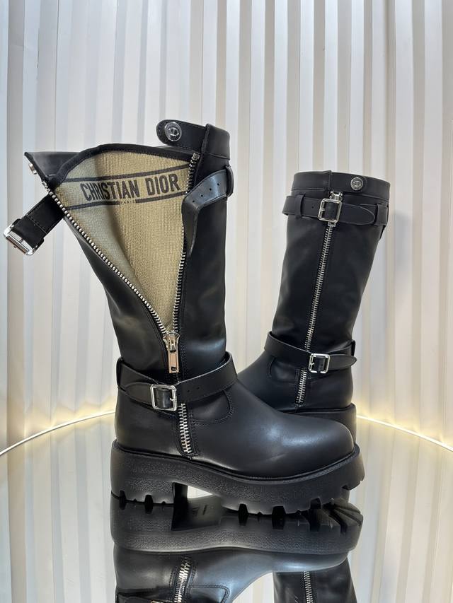 Dior Dior 25 autumn and winter new D-Major series punk style women's boots celeb