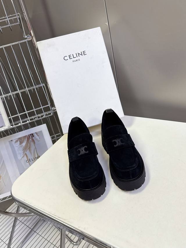 Celine's latest fall/winter runway model, the same thick-soled loafers Lisa wear