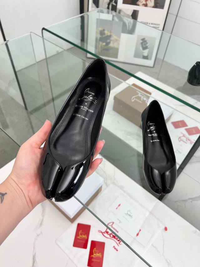 Maison Margiela & Christian Louboutin Collaboration: Red-Sole Split-Toe Flats. M