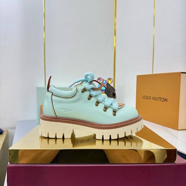 Louis Vuiteeon Louis Vuitton Lace-Up Thick-Sole Loafers, Latest Derby ShoesThis