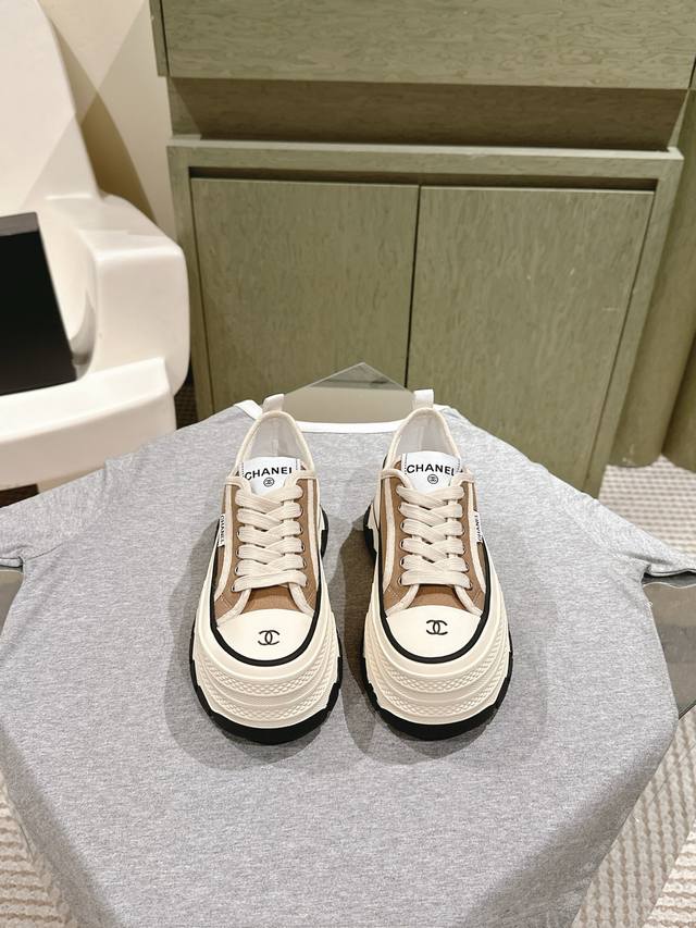 225 Chanel L New Arrival ~ Spring/Summer Big Toe Thick Sole Heightening Shoes Ne