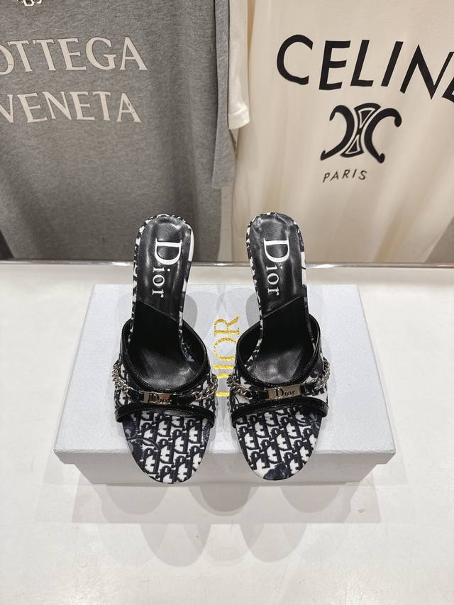 High version factory Dior* Dior 2025Ss F031 new high-heeled slippers are full o