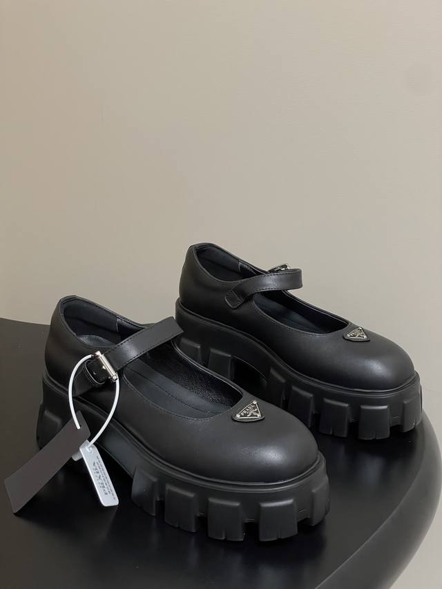 Prada's latest Monolith suede leather Mary Jane shoes from 25Fw are a celebrity