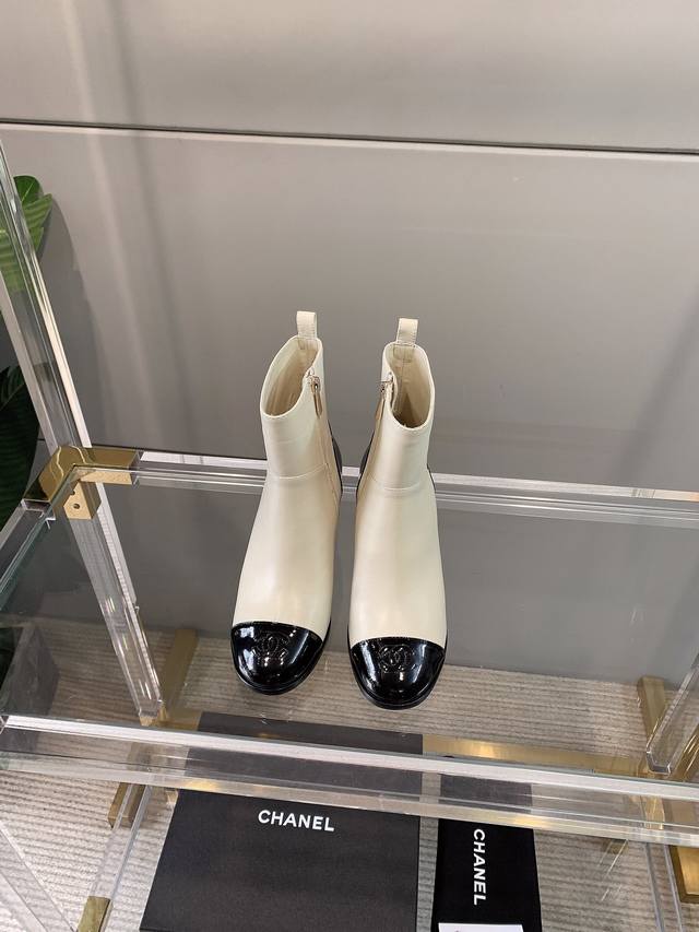 Factory Price p Chane* New block heel ankle boots, versatile and comfortable! U