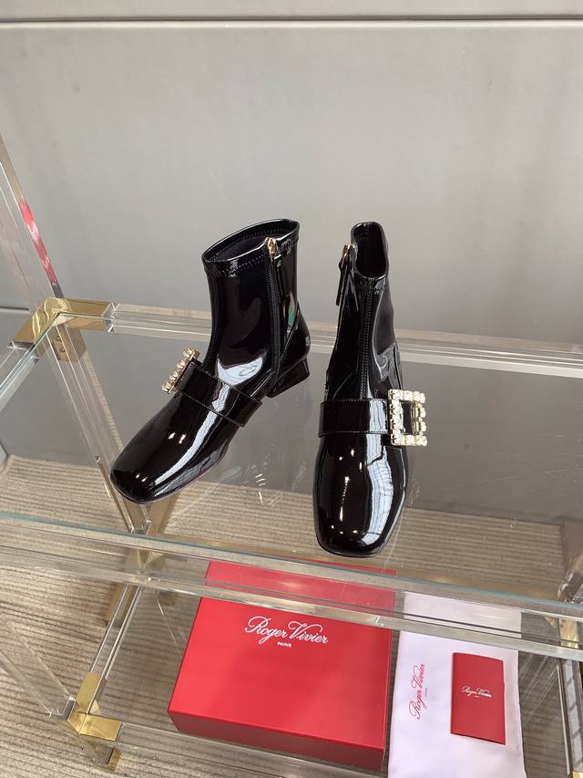 Factory price p Roger Vivie* new diamond buckle high heeled ankle boots origina