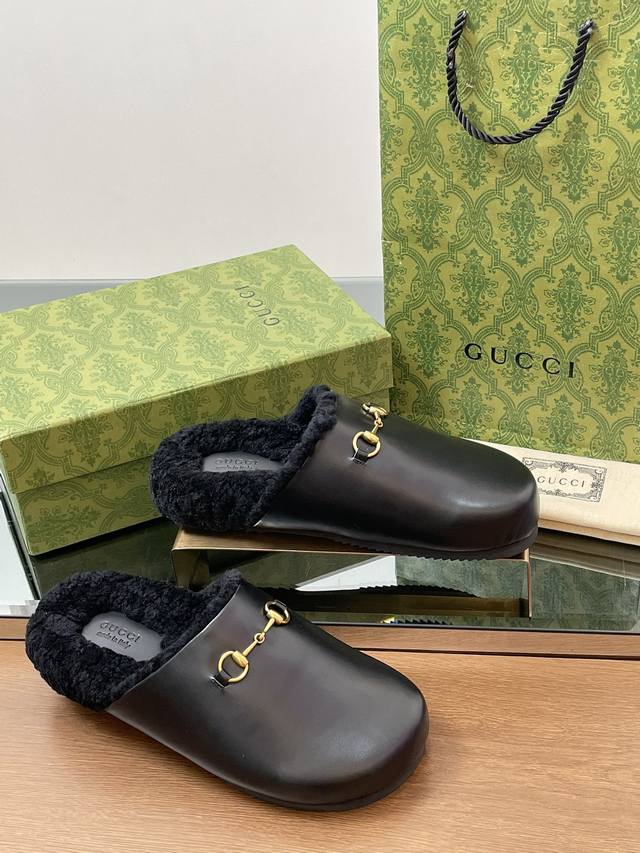 New arrival: Thick-soled Gucci Horsebit-style wool mules and merino wool slippe