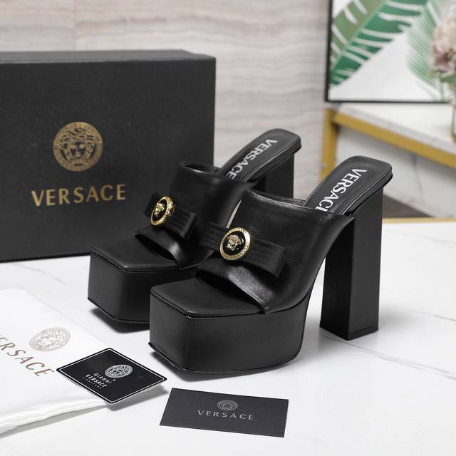Versace's new Medusa platform slippers from the Versace runway! Made with import