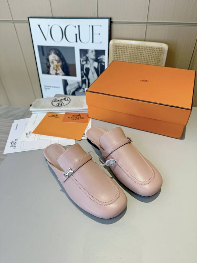 Hermes 24 Spring H's latest launch of closed-toe mule slippers, very trendy, ve