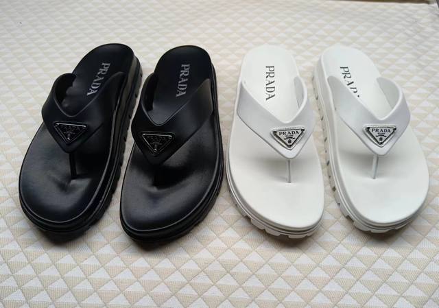 Prada new style, high quality clip shoes, original 1:1 development, women's sof