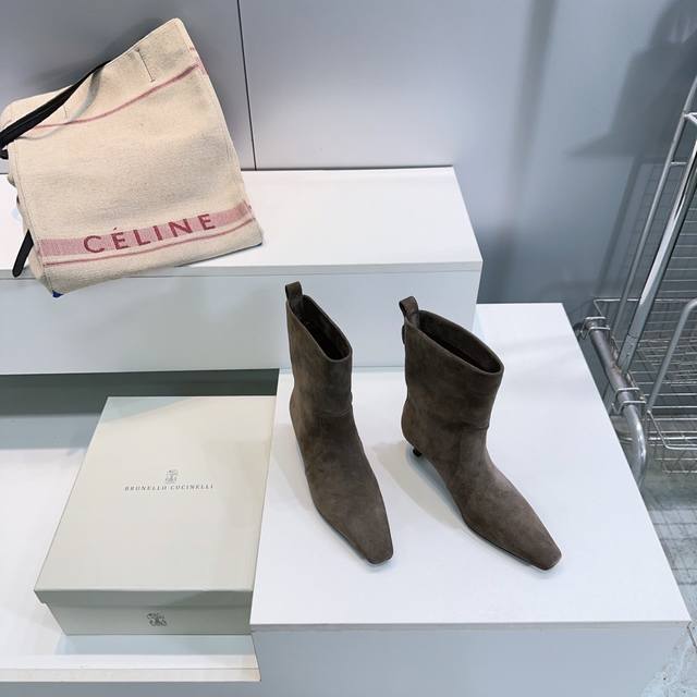 High-quality factory leather! Suede! Top quality! Brunello Cucinelli Bc 2025Ss F