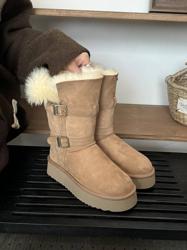 Thick-soled mid-length knight Instantly transform into long legs Two-wearable wi