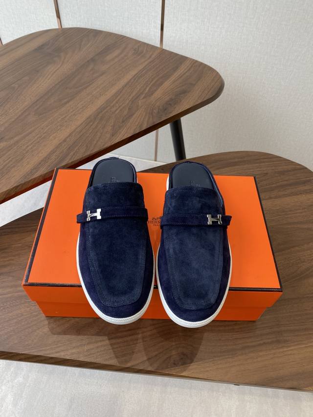 Women's and Men's Hermes Ss 25 New Arrival~ Hermes couple's mule slippers new a